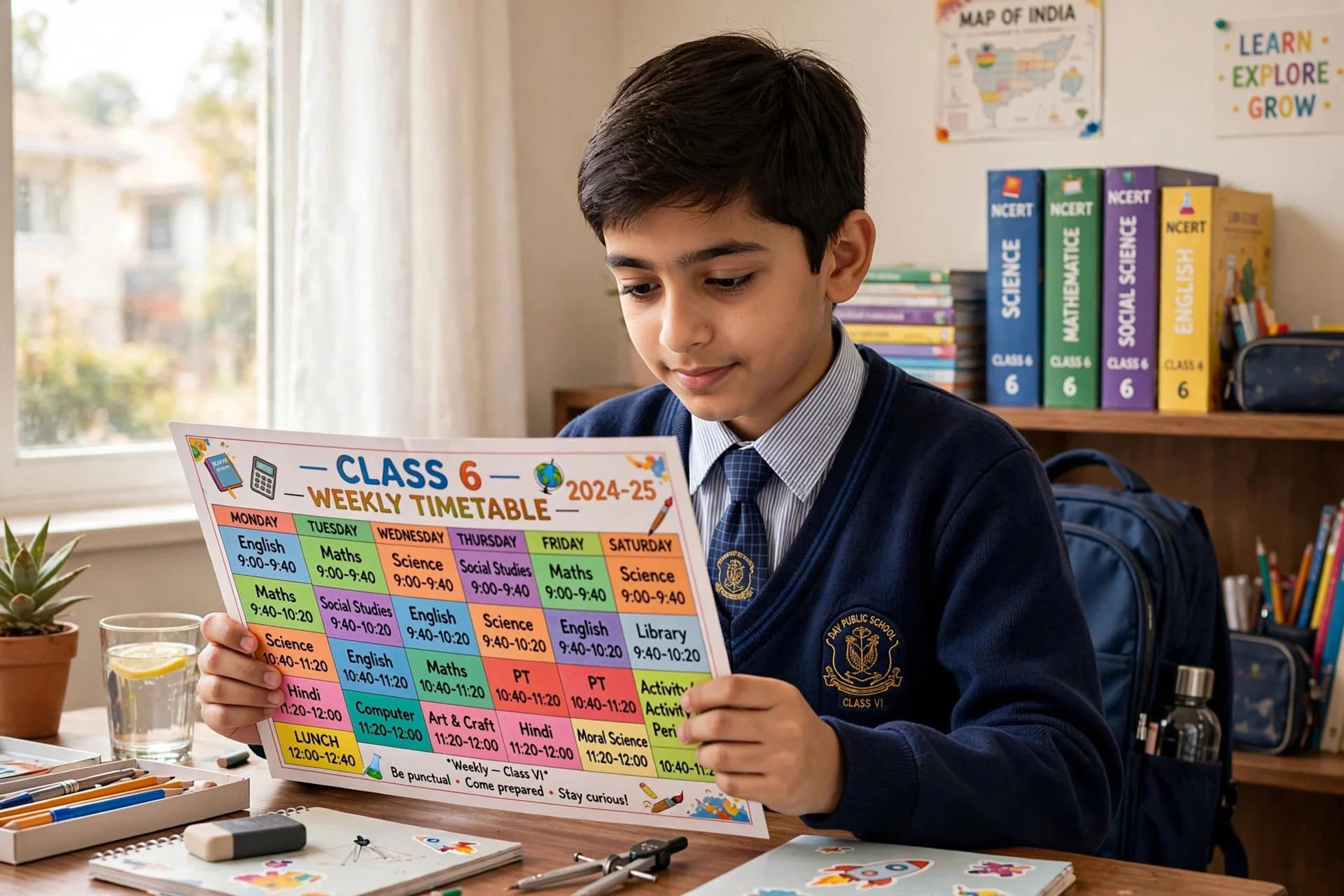 Student following a 30-day Maths and Science revision timetable at Usha Tutorials tuition class in Kharegaon Kalwa Thane